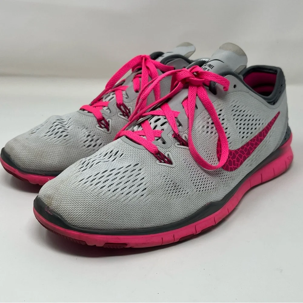 Woman’s Nike Free 5.0‎ TR Fit 5 Gray Pink Athletic Running Shoes Sz 10